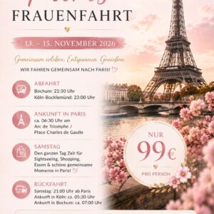 Ausflug nach Paris  nur für Frauen am 13.11.2026 Bis 15.11.2026 Busfahrt
